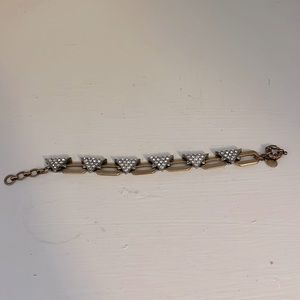 J Crew crystal and gold bracelet